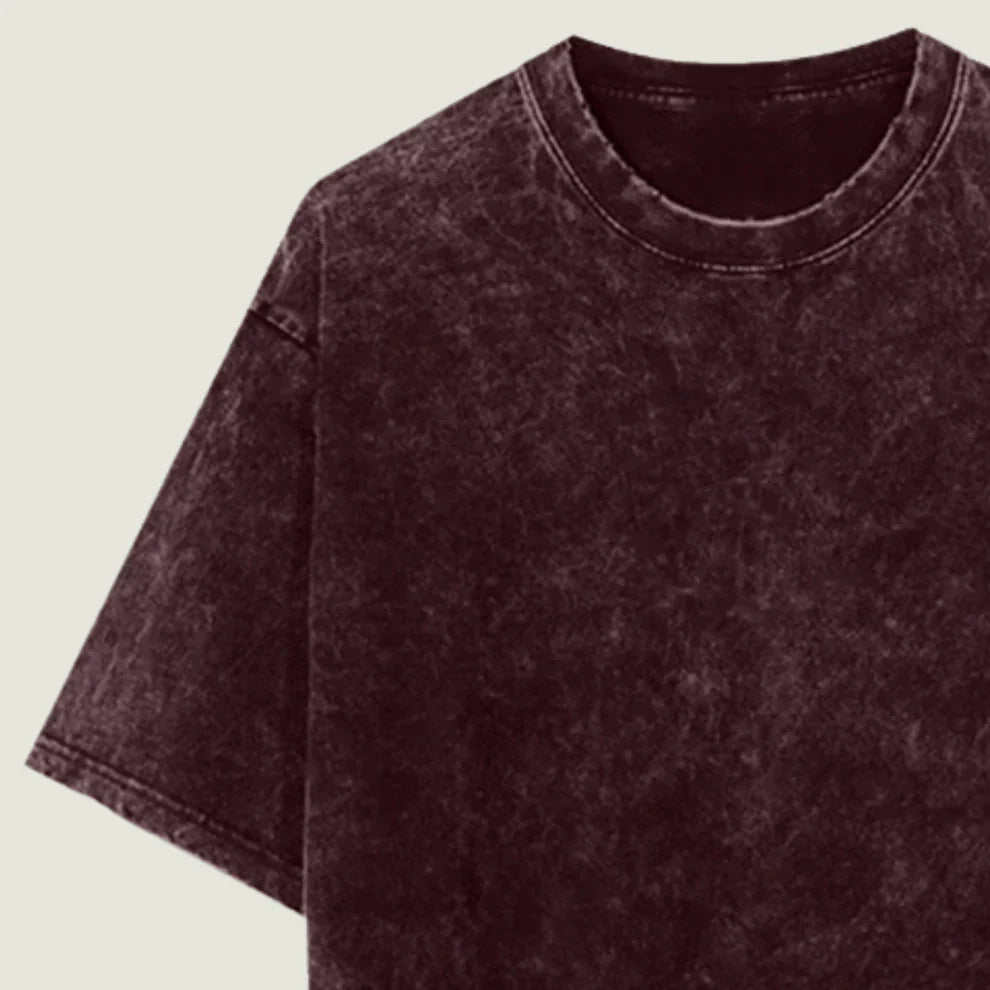 Oversized Acid Wash Maroon Cotton T-Shirt ❤️🔥✨