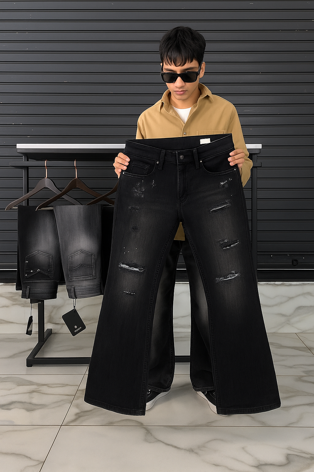 Toki Mid-Wash Bell Bottom Jeans