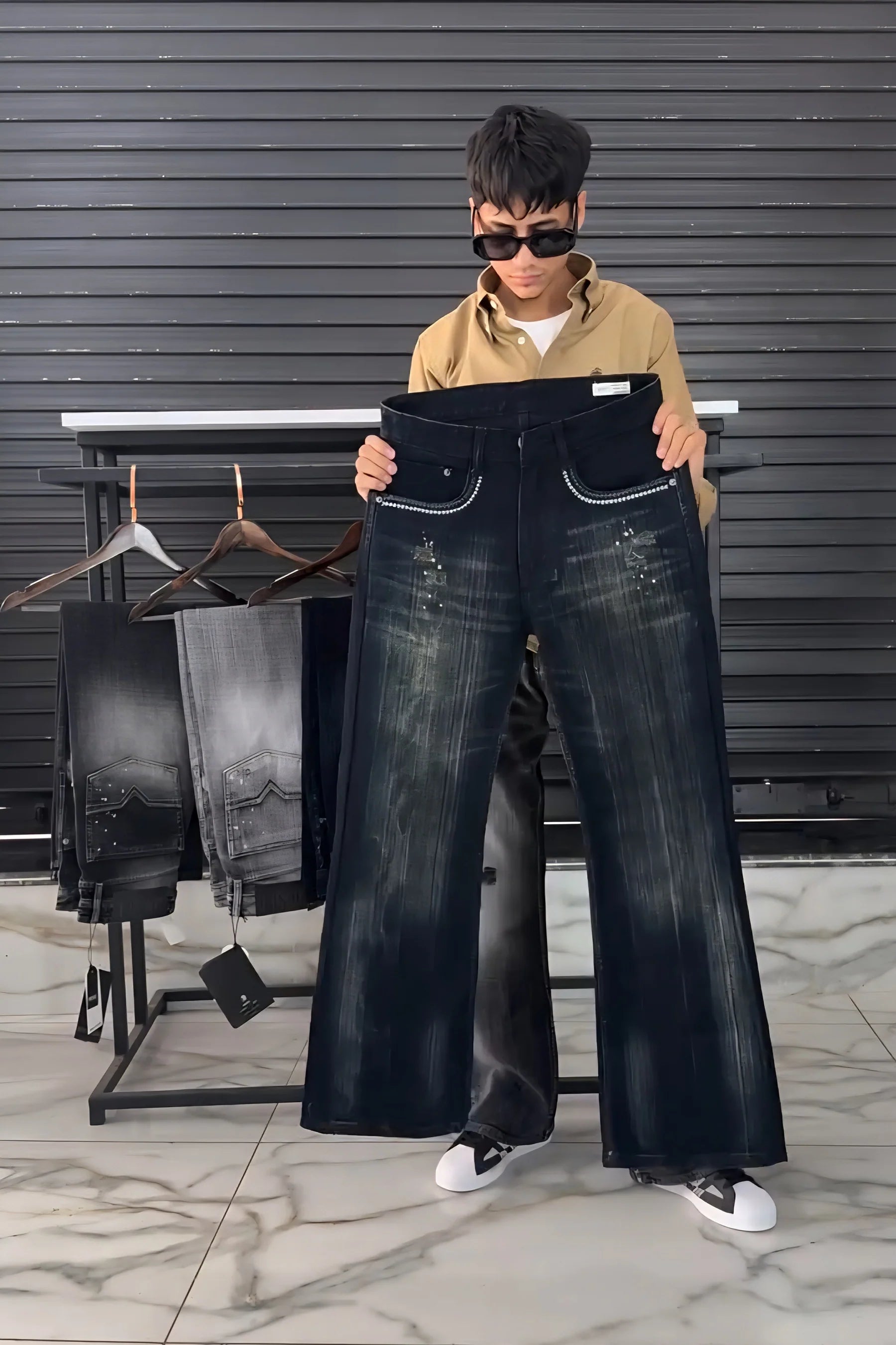 Toki Mid-Wash Bell Bottom Jeans