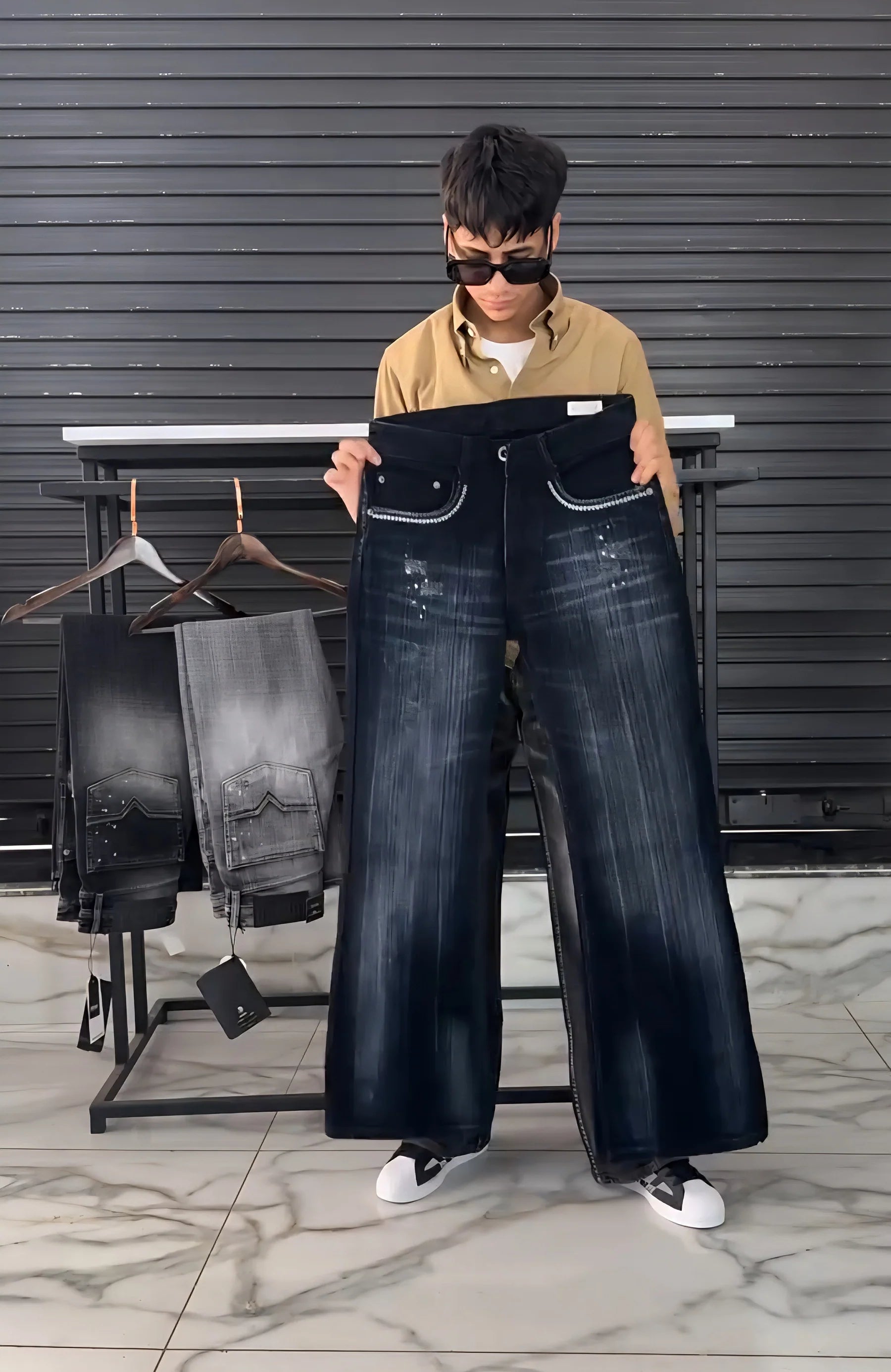 Toki Mid-Wash Bell Bottom Jeans